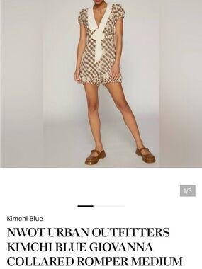 NWOT URBAN OUTFITTERS KIMCHI BLUE GIOVANNA COLLARED ROMPER MEDIUM